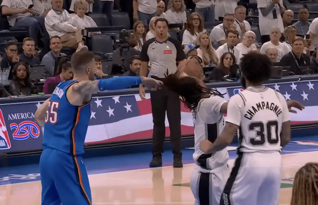 NBA 雷霆主场战胜马刺系列赛大比分扳平